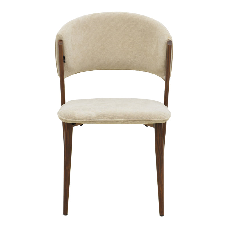 Dolez chair beige fabric-walnut metal leg 49x58.5x82cm