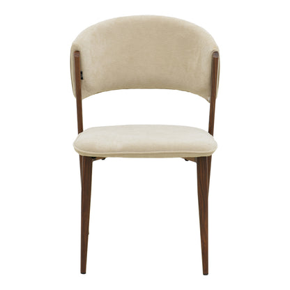 Dolez chair beige fabric-walnut metal leg 49x58.5x82cm