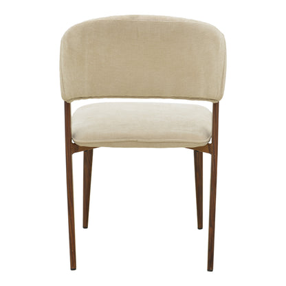 Dolez chair beige fabric-walnut metal leg 49x58.5x82cm