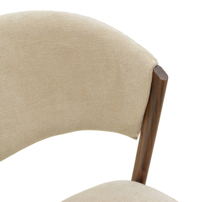 Dolez chair beige fabric-walnut metal leg 49x58.5x82cm