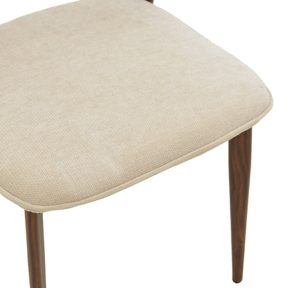 Dolez chair beige fabric-walnut metal leg 49x58.5x82cm