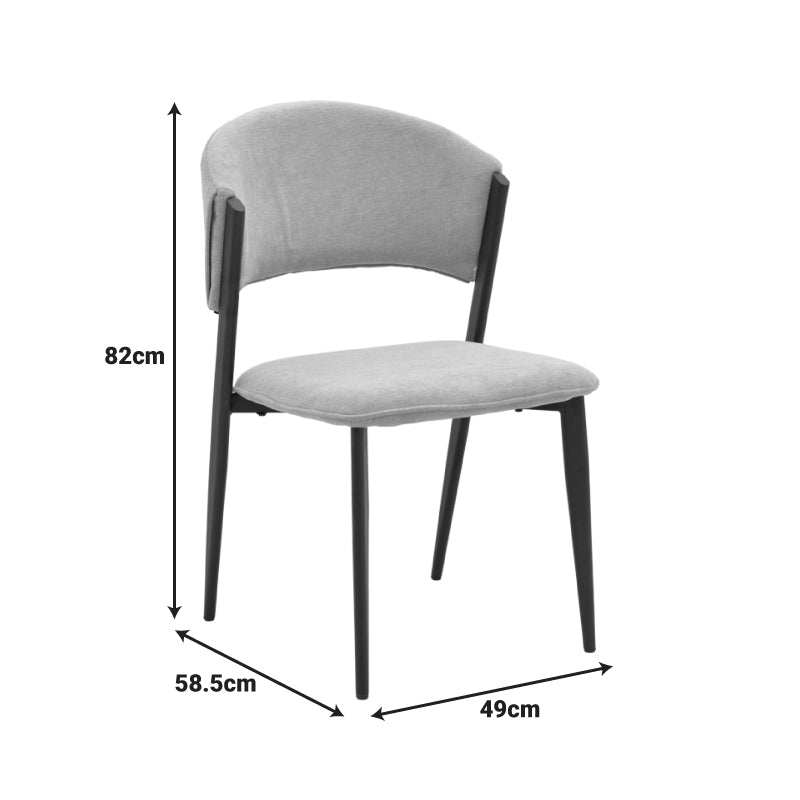 Dolez chair beige fabric-walnut metal leg 49x58.5x82cm