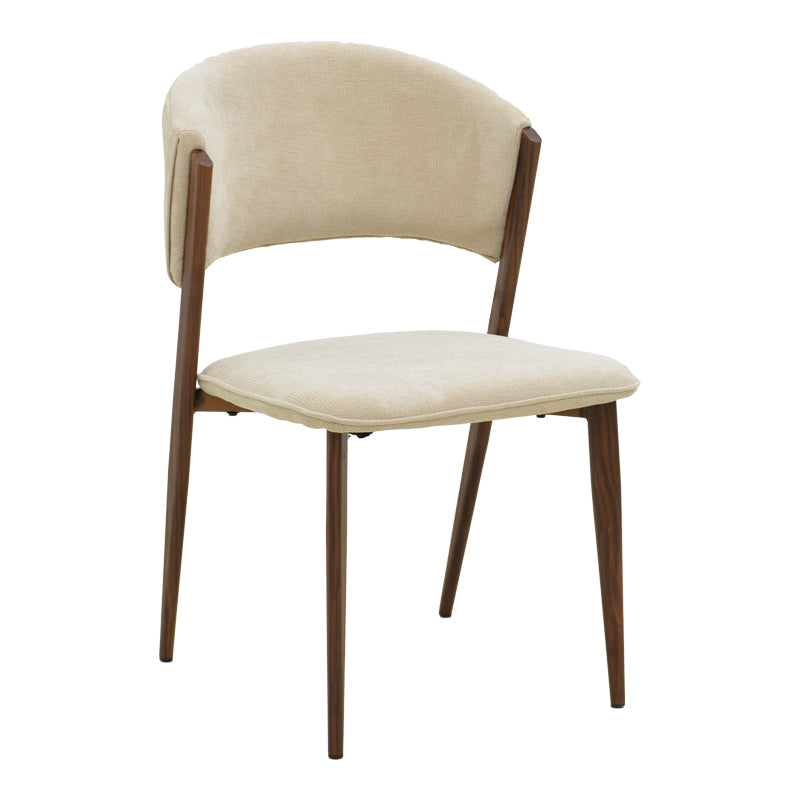 Dolez chair beige fabric-walnut metal leg 49x58.5x82cm