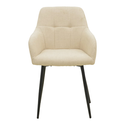 Zerfia chair beige fabric-black metal leg 43x59.5x85cm