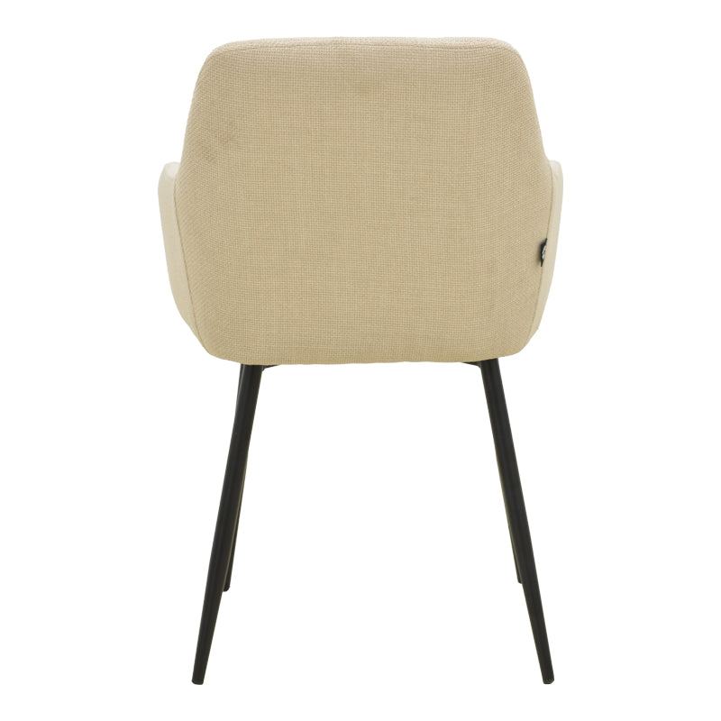 Zerfia chair beige fabric-black metal leg 43x59.5x85cm