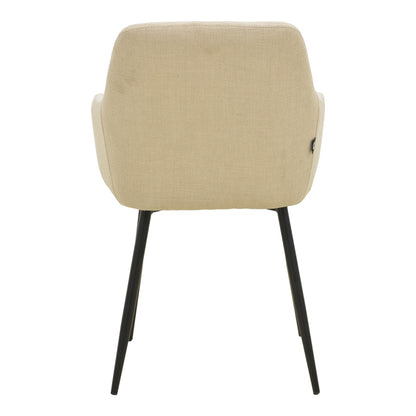 Zerfia chair beige fabric-black metal leg 43x59.5x85cm