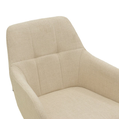 Zerfia chair beige fabric-black metal leg 43x59.5x85cm