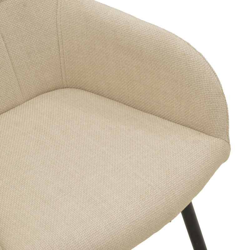 Zerfia chair beige fabric-black metal leg 43x59.5x85cm