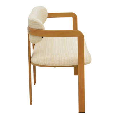 2-seater Berdona beige fabric-natural color metal leg 120x47x78cm