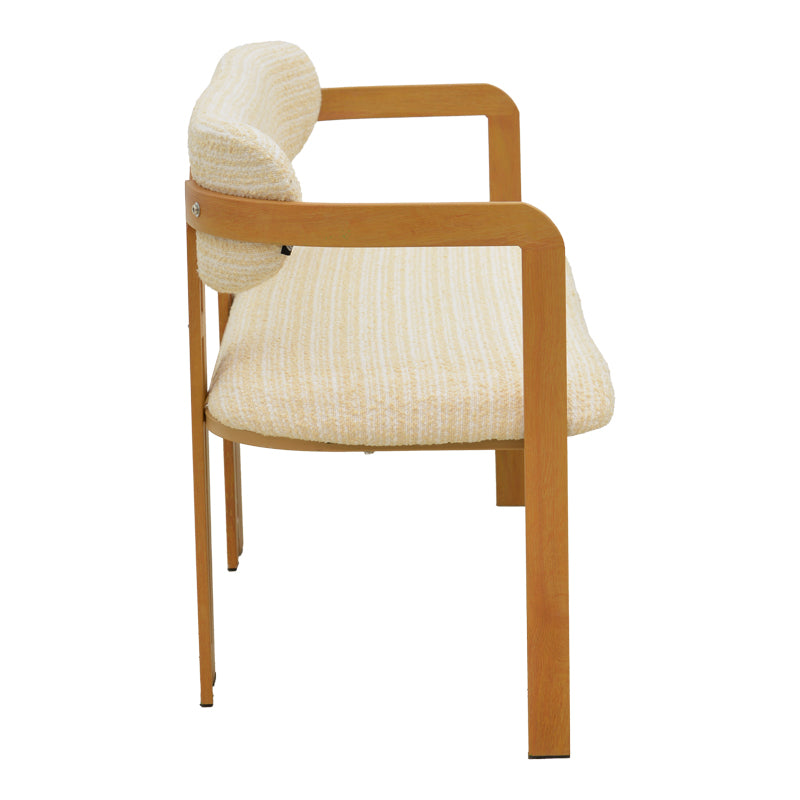 2-seater Berdona beige fabric-natural color metal leg 120x47x78cm