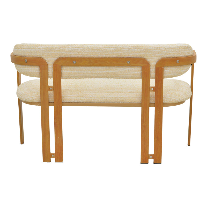 2-seater Berdona beige fabric-natural color metal leg 120x47x78cm