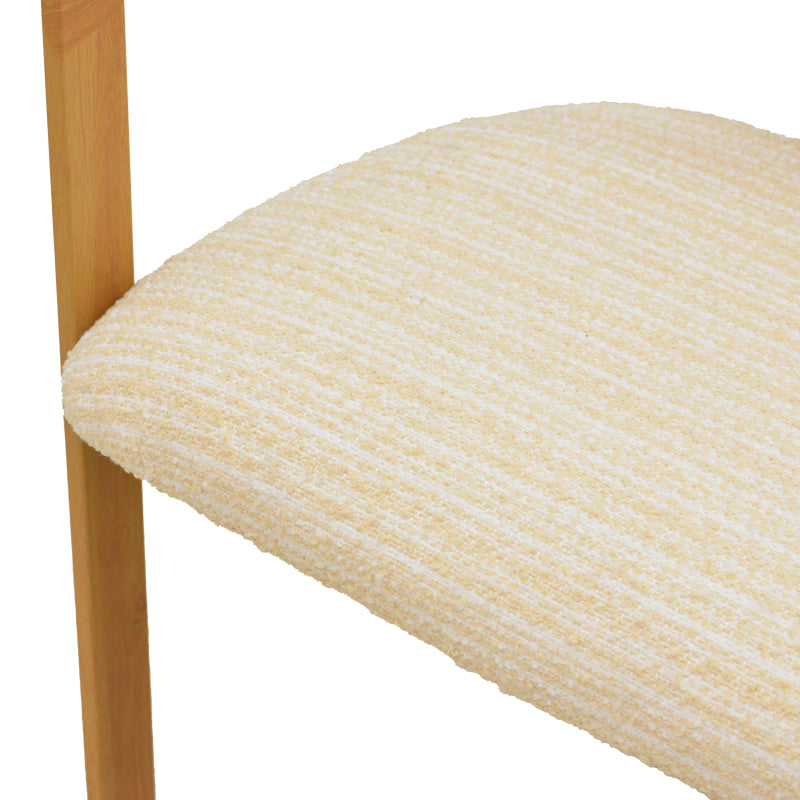 2-seater Berdona beige fabric-natural color metal leg 120x47x78cm