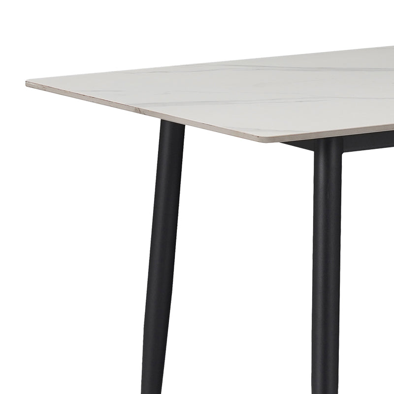 Gustas table white marble sintered stone-black metal 160x80x76cm