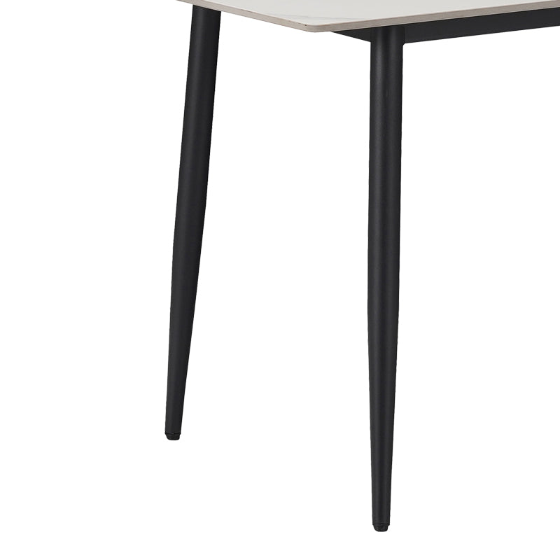 Gustas table white marble sintered stone-black metal 160x80x76cm