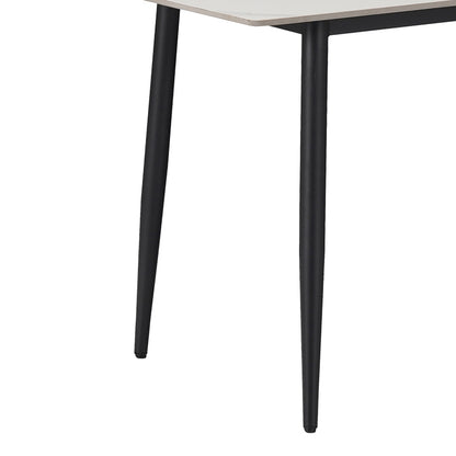 Gustas table white marble sintered stone-black metal 160x80x76cm