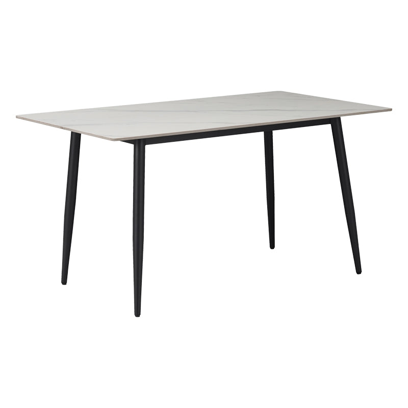 Gustas table white marble sintered stone-black metal 160x80x76cm