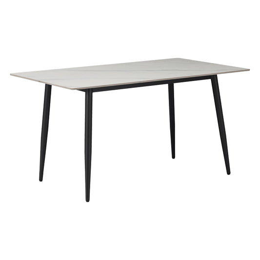 Gustas table white marble sintered stone-black metal 160x80x76cm