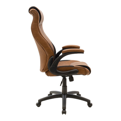 Manager office chair Bear pakoworld with pu brown tabac antique-black colour