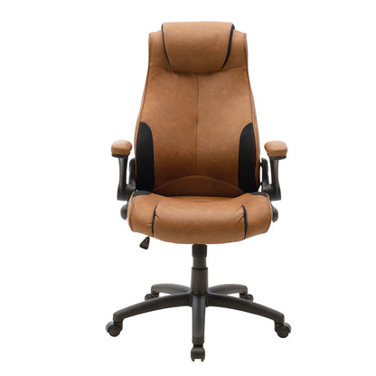 Manager office chair Bear pakoworld with pu brown tabac antique-black colour