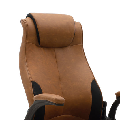 Manager office chair Bear pakoworld with pu brown tabac antique-black colour