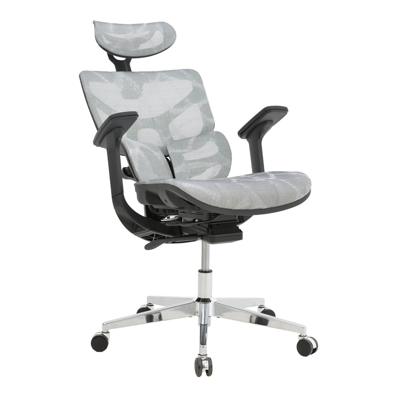 Director's office chair Karlo pakoworld white-black mesh fabric 72x70x112cm