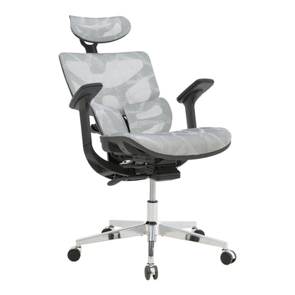 Director's office chair Karlo pakoworld white-black mesh fabric 72x70x112cm