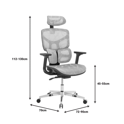 Director's office chair Karlo white-black mesh fabric 72x70x112cm