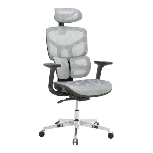 Director's office chair Karlo pakoworld white-black mesh fabric 72x70x112cm
