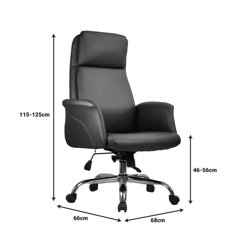 Manager office chair Derjio pakoworld pu in black color 68x66x115cm
