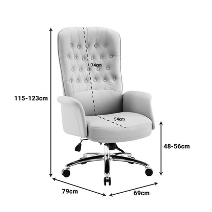 Manager office chair Kaline beige pu 69x79x115-123cm
