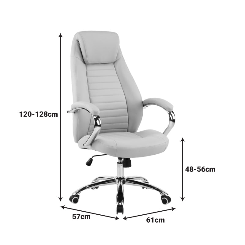 Manager chair Sonar beige pu 61x57x120-128cm