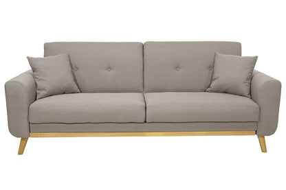 2 seater sofa-bed  Carmelo pakoworld fabric beige-grey 214x80x86 cm