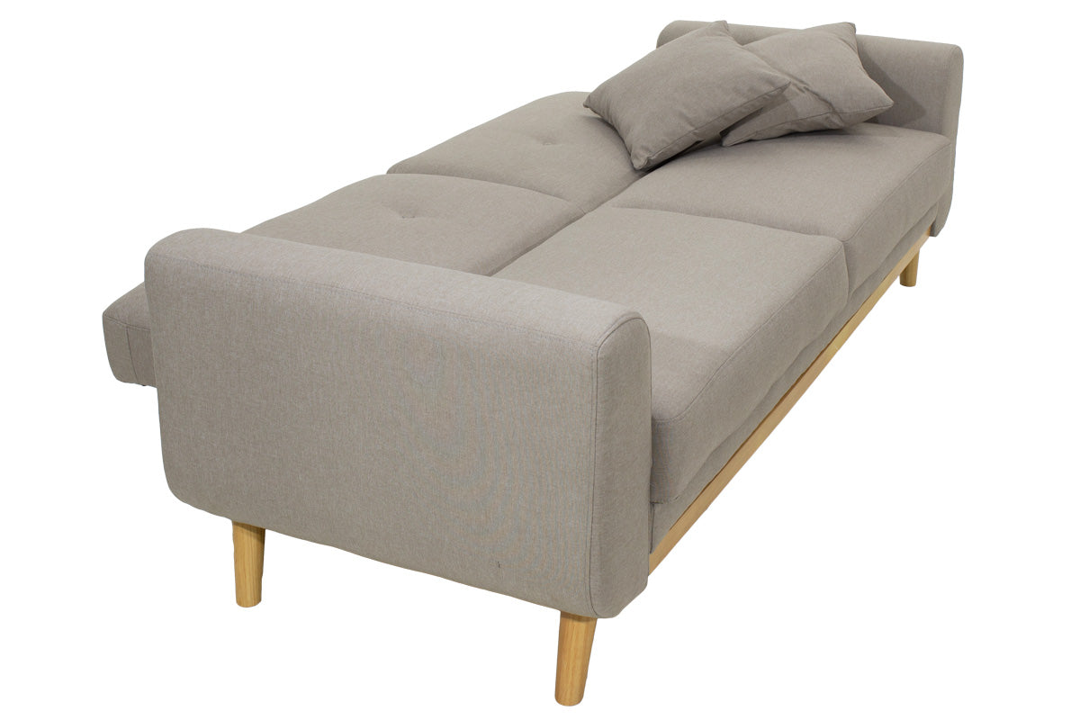 2 seater sofa-bed  Carmelo pakoworld fabric beige-grey 214x80x86 cm