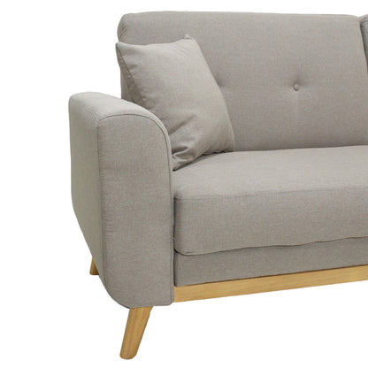 2 seater sofa-bed  Carmelo pakoworld fabric beige-grey 214x80x86 cm