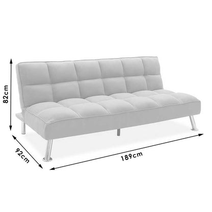 3 seater Sofa-bed Rebel pakoworld with fabric in light grey color 189x92x82cm