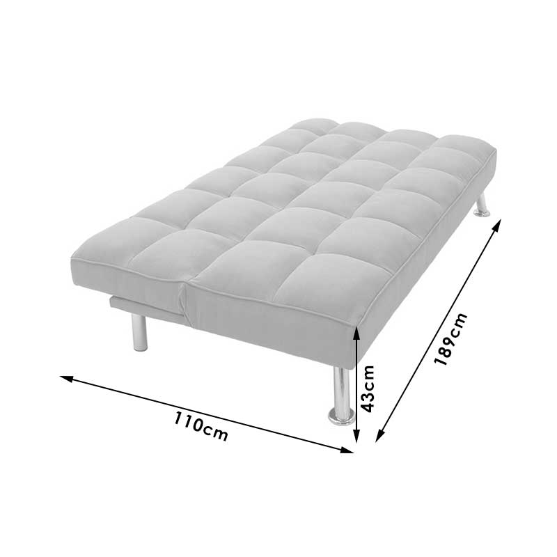 3 seater Sofa-bed Rebel pakoworld with fabric in light grey color 189x92x82cm