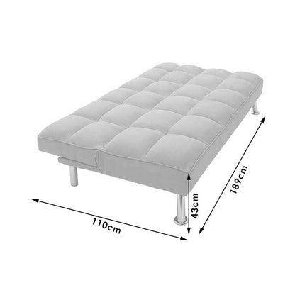 3 seater Sofa-bed Rebel pakoworld with fabric in light grey color 189x92x82cm