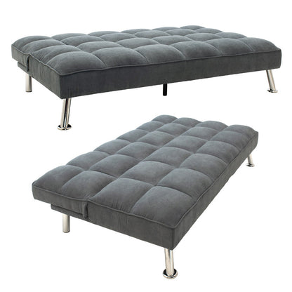 3 seater sofa-bed Rebel pakoworld with fabric in dark grey color 189x92x82cm