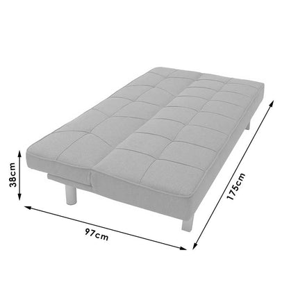 3 seater Sofa-bed Travis pakoworld with fabric in grey color 175x83x74cm