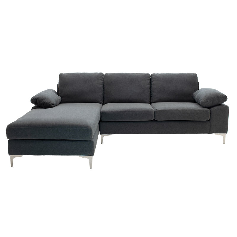 Corner sofa Cohen pakoworld with right corner fabric dark grey fabric 240x159x83cm