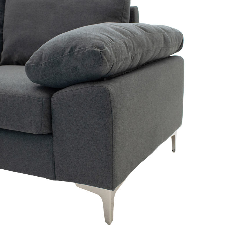 Corner sofa Cohen pakoworld with right corner fabric dark grey fabric 240x159x83cm