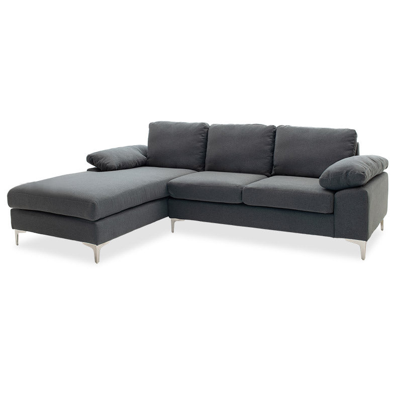 Corner sofa Cohen pakoworld with right corner fabric dark grey fabric 240x159x83cm