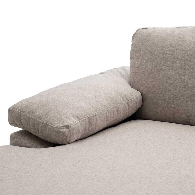 Corner sofa Cohen pakoworld with right corner fabric beige 240x159x83cm