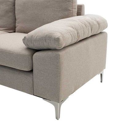 Corner sofa Cohen pakoworld with right corner fabric beige 240x159x83cm