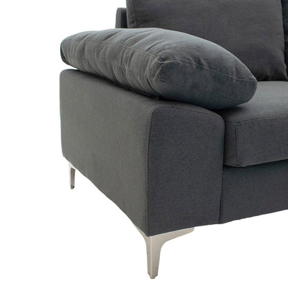 Corner sofa Cohen pakoworld with left corner fabric dark grey 240x159x83cm