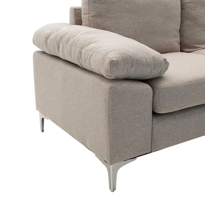 Corner sofa Cohen pakoworld with left corner fabric beige fabric 240x159x83cm