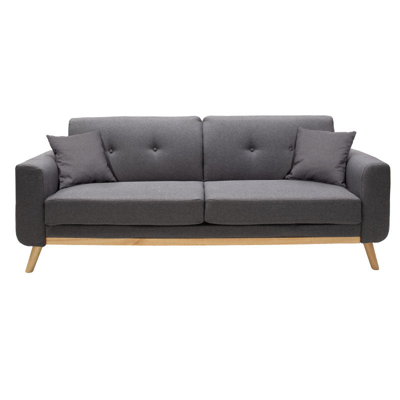 3 seated sofa-bed Carmelo Pakoworld dark grey fabric 214x80x86cm