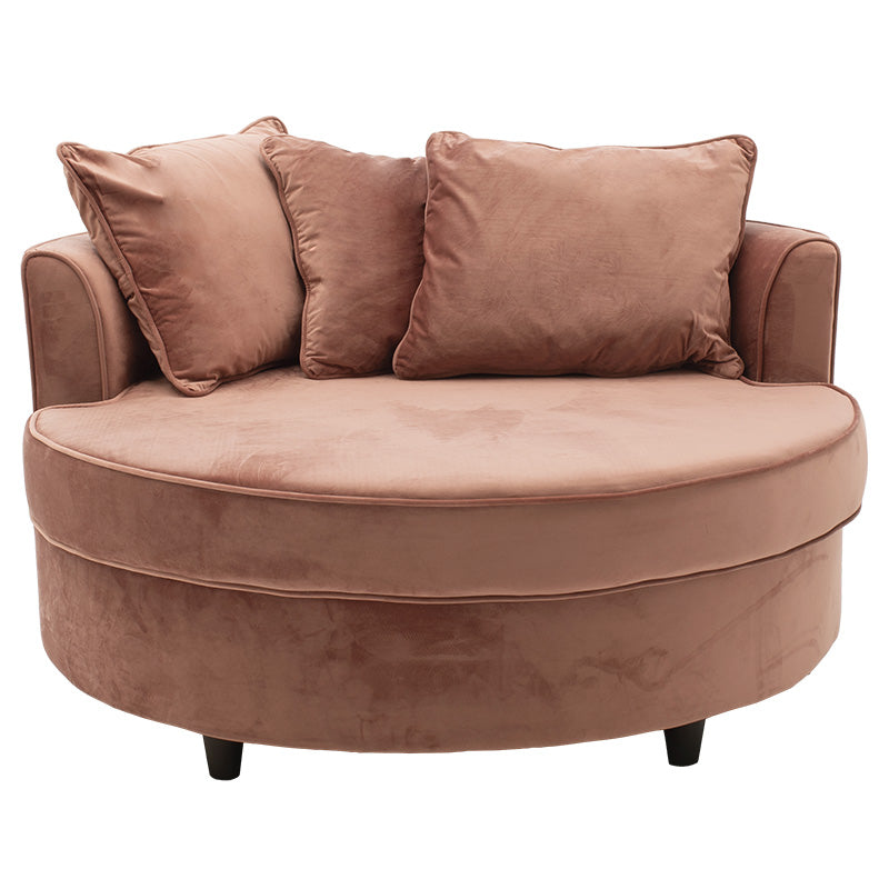 Armchair-sofa pakoworld sofa round in rotten apple velvet 123x120x85cm