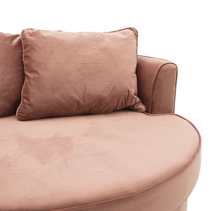 Armchair-sofa pakoworld sofa round in rotten apple velvet 123x120x85cm