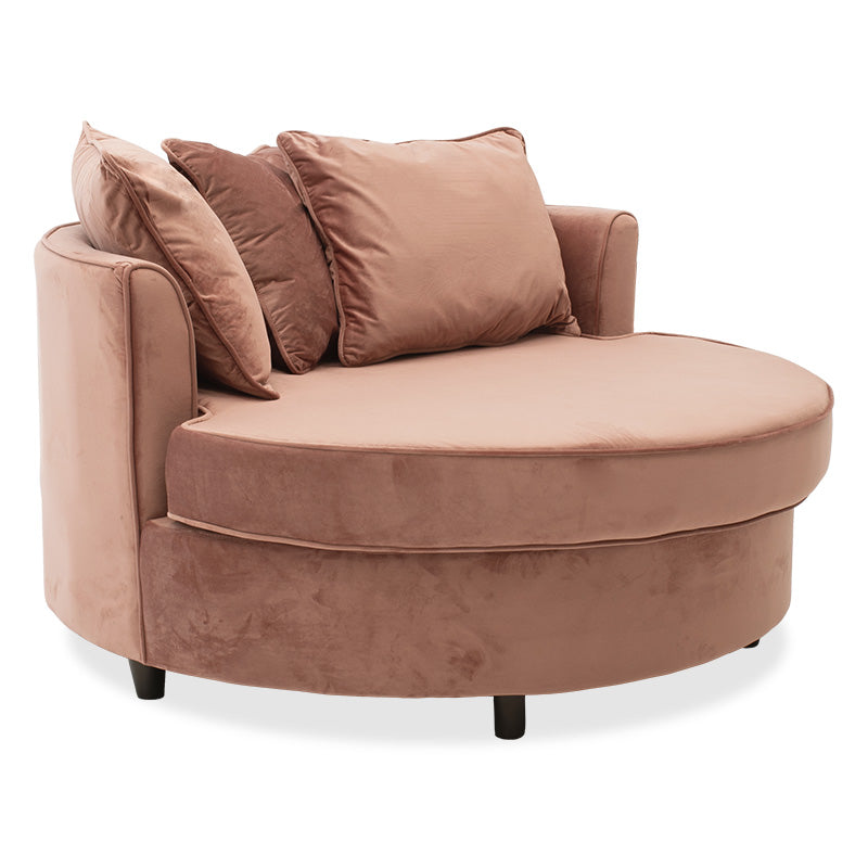 Armchair-sofa pakoworld sofa round in rotten apple velvet 123x120x85cm